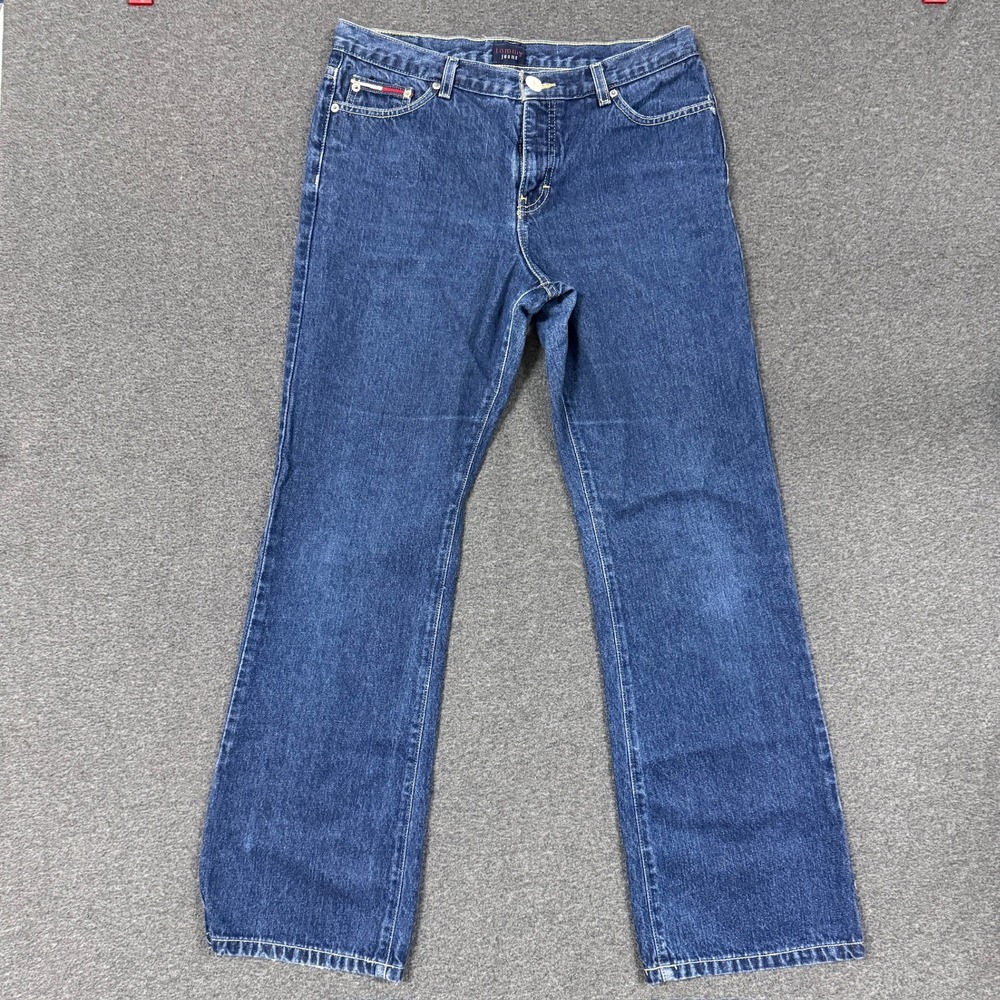 Vintage Tommy Jeans Straight Leg Womens 13/32 Blue Good Classic Flag Logo Denim